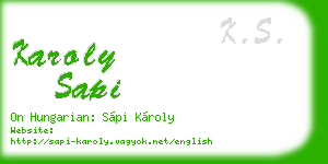 karoly sapi business card